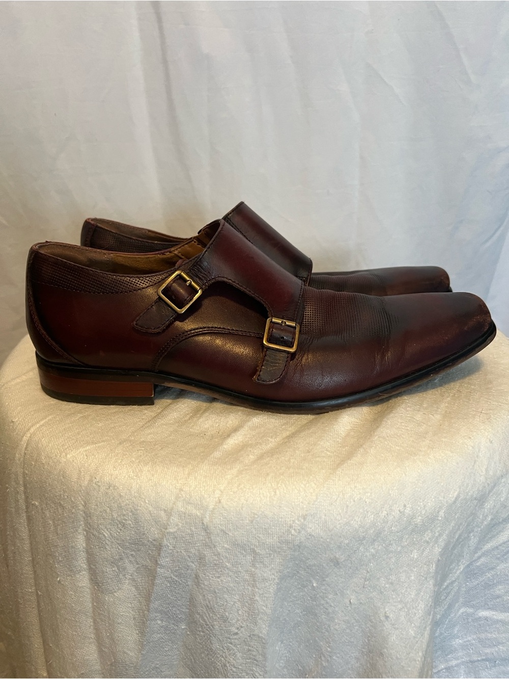 Florsheim Men’s Double Monk Strap Oxfords - Burgundy